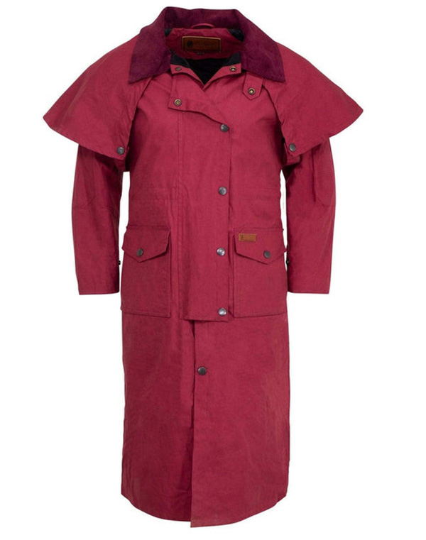 Ladies' Waxed Cotton Matilda Duster - Berry Colour